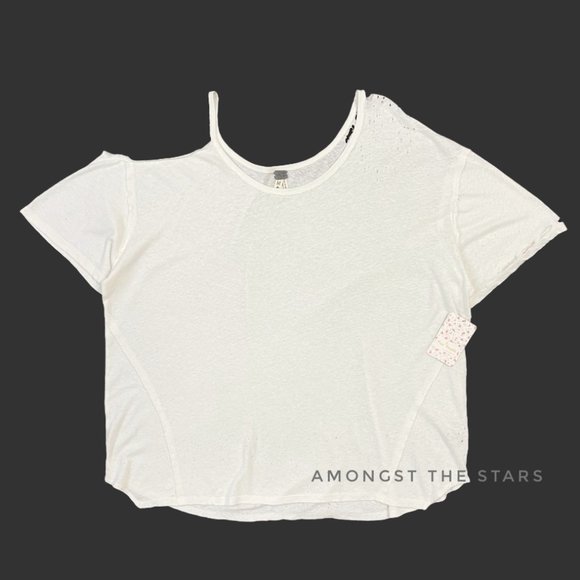 Free People After Party Cold Shoulder Linen Tee - Picture 6 of 11